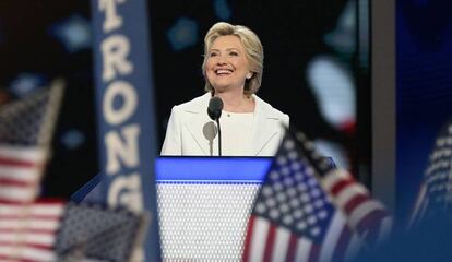Hillary Clinton, durante su discurso en la convención demócrata.