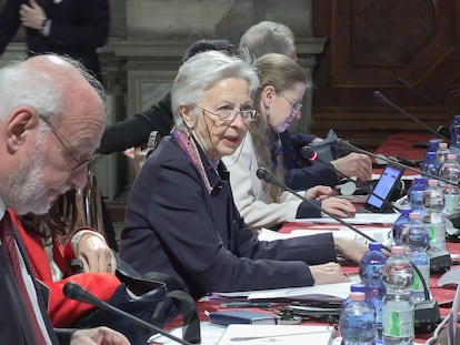 La presidenta de la Comisión de Venecia, Claire Bazy Malaurie, intervenía este viernes en la reunión del organismo que ha aprobado el dictamen sobre la ley de amnistía.