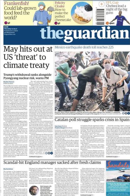 The Guardian (Regne Unit) - "El referèndum fa esclatar la crisi a Espanya"
