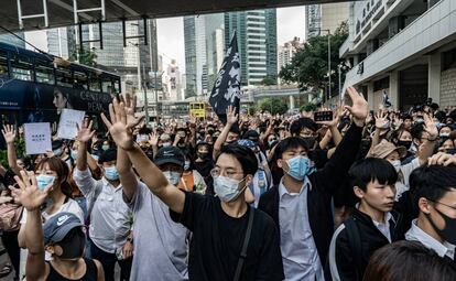 Los manifestantes reclaman más democracia en Hong Kong el pasado 9 de octubre.
