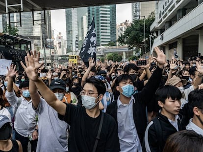 Los manifestantes reclaman más democracia en Hong Kong el pasado 9 de octubre.