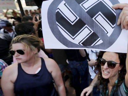 Manifestación antifascista en Charlottesville, en el Estado de Virginia, el pasado 13 de agosto.