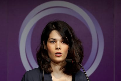 La portavoz de Podemos, Isa Serra. 