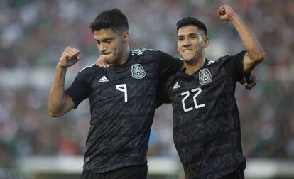 Jiménez y Antuna celebran sus goles.
