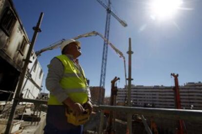 Construcción de viviendas en el PAU de Vallecas, en Madrid.