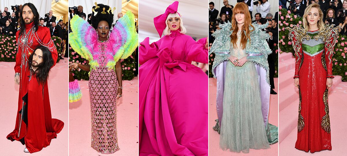 Jared Leto, Lupita Nyong'o, Lady Gaga, Florence Welch y Saoirse Ronan en la gala Met.