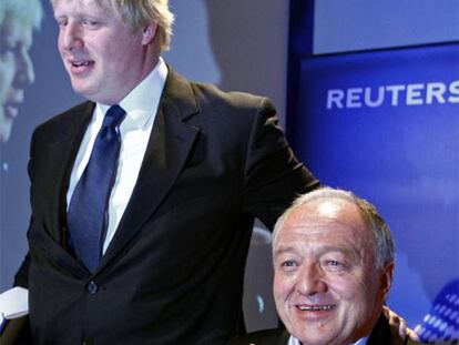 Los candidatos Boris Johnson (izquierda) y Ken Livingstone.