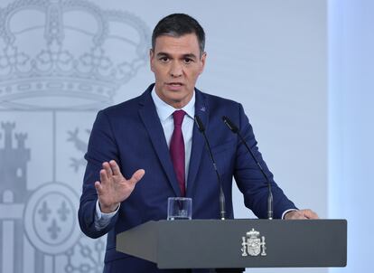 Pedro Sánchez, el martes en La Moncloa.