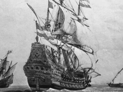 El galeón 'San José' de la Armada española, en un grabado de la época.