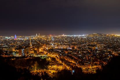 Vista aérea de Barcelona en marzo de 2020.