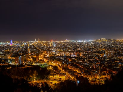 Vista aérea de Barcelona en marzo de 2020.