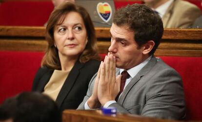 Albert Rivera esta ma&ntilde;ana en el Parlamento catal&aacute;n.