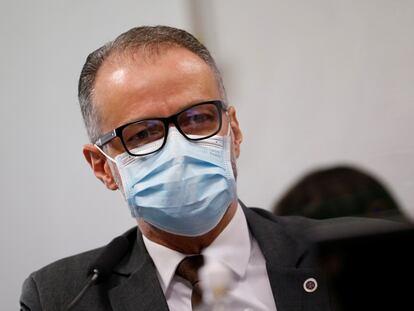 Presidente da Anvisa, Antônio Barra Torres, durante depoimento na CPI da Pandemia no Senado.