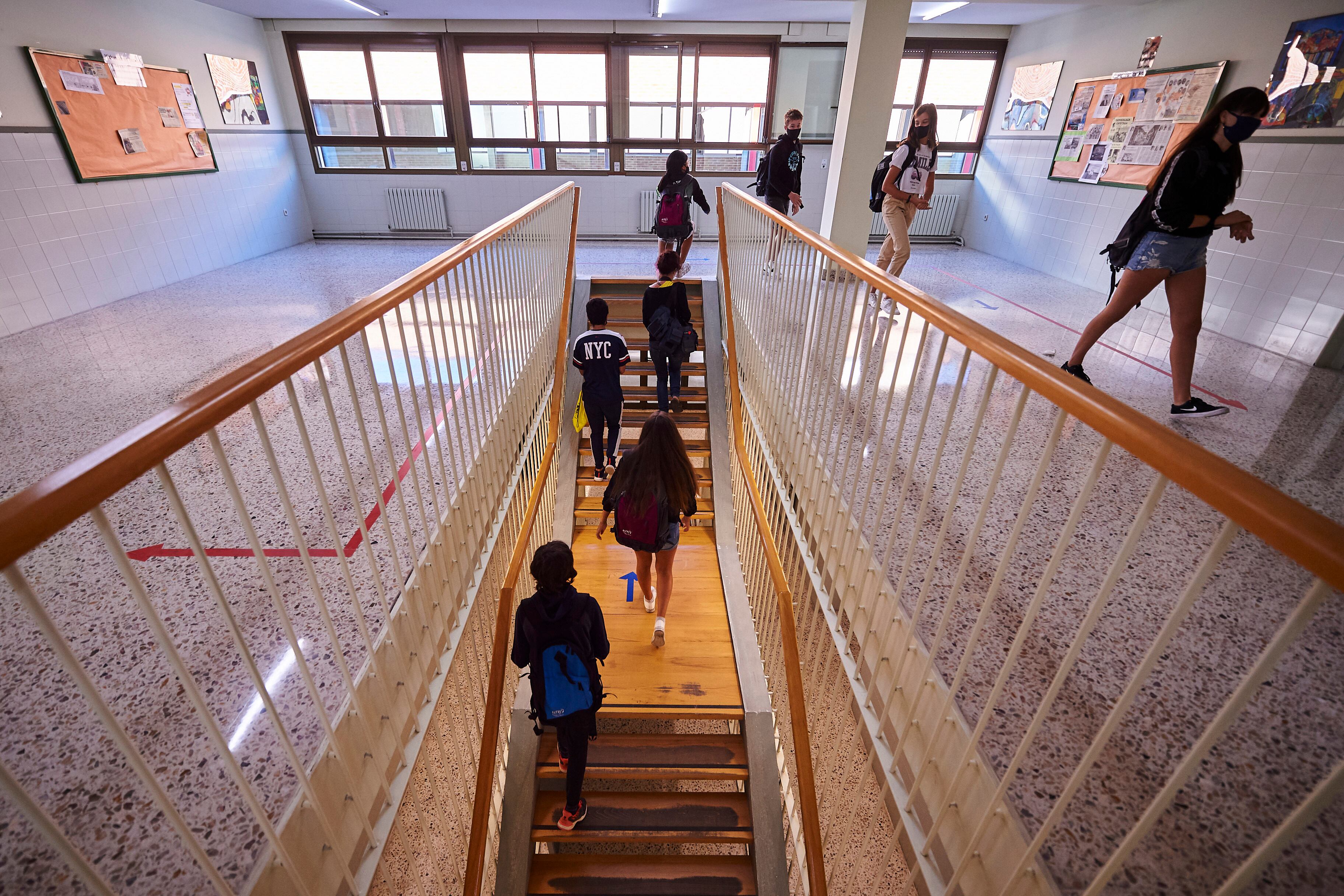 Alumnos del Instituto de Enseñanza Secundaria IES Askatasuna de Pamplona.