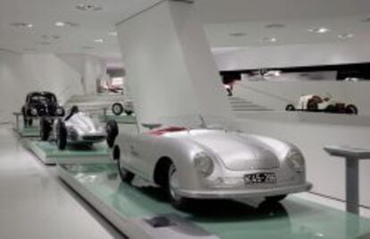 Algunos de los modelos expuestos en el museo Porsche, en Stuttgart.