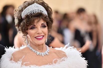 Joan Collins, en la Gala Met el pasado 6 de mayo.