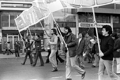 Víctor Jara en un mitin político en Santiago (Chile), en septiembre de 1973.