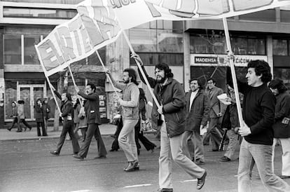 Víctor Jara en un mitin político en Santiago (Chile), en septiembre de 1973.