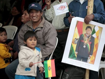 Simpatizantes de Evo Morales en Yacuiba (Bolivia).
