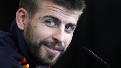 Gerard Piqué, en una rueda de prensa del Mundial 2010.