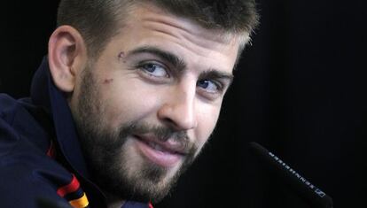 Gerard Piqu&eacute;, en una rueda de prensa del Mundial 2010. 