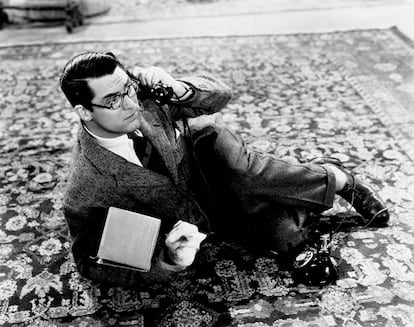 Cary Grant (1904–1986) en 'La fiera de mi niña' (1938).