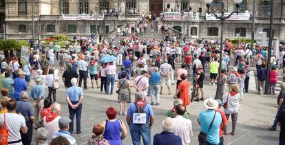 Manifiestación de pensionistas en Bilbao en el pasado mes de agosto.