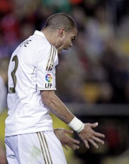 Pepe durante el partido contra el Villarreal.