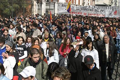 Manifestación de estudiantes contra la Ley de Calidad el pasado día 4, en Madrid.