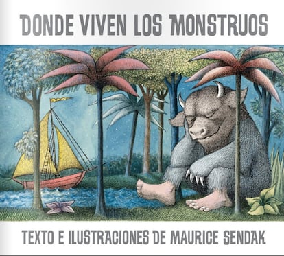 <a href=http://www.kalandraka.com/colecciones/nombre-coleccion/detalle-libro/ver/onde-viven-os-monstros-1/>Donde viven los monstruos</a>. (Maurice Sendak, Kalandraka). <p>El sello Kalandraka reeditó este clásico inmortal de la literatura infantil, el álbum ilustrado por excelencia, publicado por vez primera en 1963, donde el texto y las bellísimas ilustraciones del escritor estadounidense se funden para contar un viaje, el de Max, a su propia imaginación. Una regañina provoca una huida en busca de un refugio donde ser rey, donde vivir los sueños, en busca de la libertad. Un viaje también de vuelta al hogar. Una delicada edición que reproduce las conocidas ilustraciones y la diagramación original que lo convirtió en la referencia del álbum ilustrado.