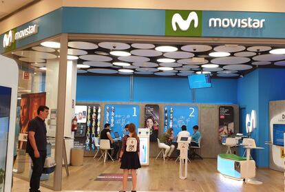 Una tienda de Movistar en Madrid.