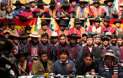 Evo Morales, en una rueda de prensa en El Alto (Bolivia) en agosto.