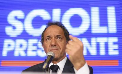 Daniel Scioli, en una rueda de prensa en Buenos Aire