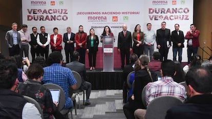 Anuncio de la alianza de Morena para las elecciones de 2025 en Veracruz y Durango, el 17 de diciembre de 2024.