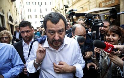 Matteo Salvini, líder de La Liga, este miércoles en Roma.