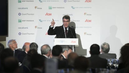 El ministro de Energ&iacute;a, Alvaro Nadal, en el Spain Investors Day en el Hotel Ritz de Madrid.