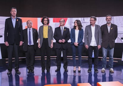 Els candidats dels partits catalans al debat de TV3.