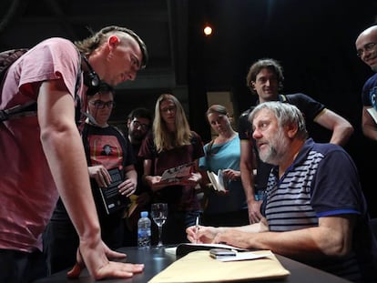 O filósofo e sociólogo esloveno Slavoj Zizek no Círculo de Belas Artes, em Madri.