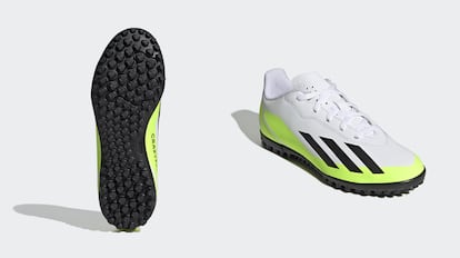 Botas de fútbol para niños Adidas X Crazyfast, diseñadas con muy buen agarre y cierre de cordones