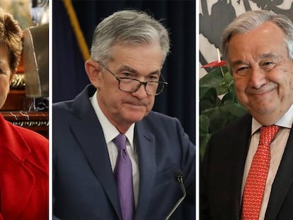 Los dirigentes del Banco Mundial, Kristalina Georgieva (66 a&ntilde;os); la Reserva Federal de EE UU, Jerome Powell (66 a&ntilde;os); y de la ONU, Ant&oacute;nio Guterres (70 a&ntilde;os). 