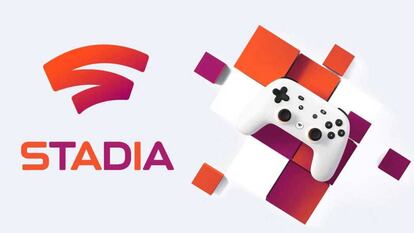 Logotipo de Stadia con un mando