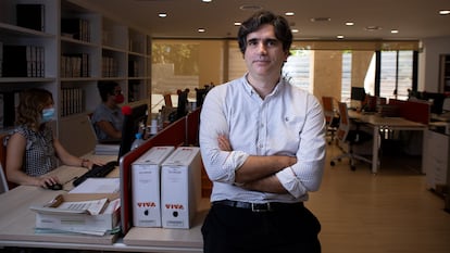 El empresario Xavier Català en las oficinas de Hotels Viva, en Mallorca.