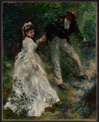 El óleo 'El paseo', que exhibirá el Museo Thyssen, pintado por Renoir en 1870.