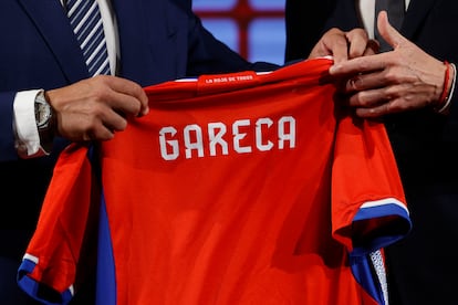 La camiseta de la selección de Chile, con el apellido de Ricardo Gareca, el 25 de enero en Santiago.