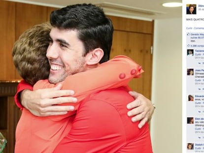 Jeferson Monteiro e Dilma em post de celebração da reeleição, em outubro no perfil Dilma Bolada no Facebook.