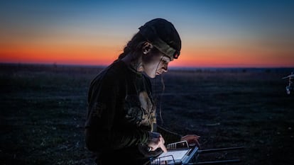 A Ukrainian soldier in Donbas