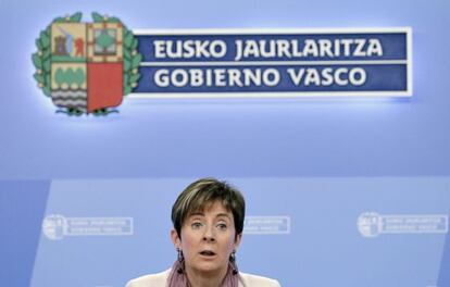 Arantza Tapia, en su comparecencia de este sábado en San Sebastián.
