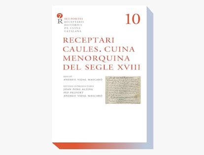 Portada de 'Receptari caules. Cuina menorquina del segle XVIII'.