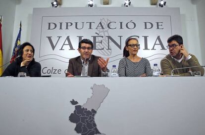 El presidente de la Diputaci&oacute;n de Valencia, Jorge Rodr&iacute;guez, segundo por la izquierda. 