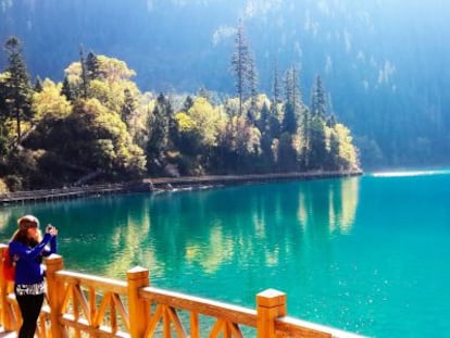 Uno de los 118 lagos del parque nacional de Jiuzhaigou, en la provincia china de Sichuan.